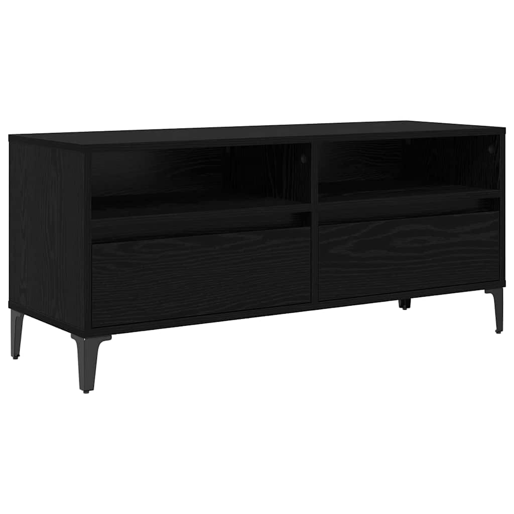 TV szekrény Fekete tölgy 100 x 34,5 x 44,5 cm Műszaki fa és vas