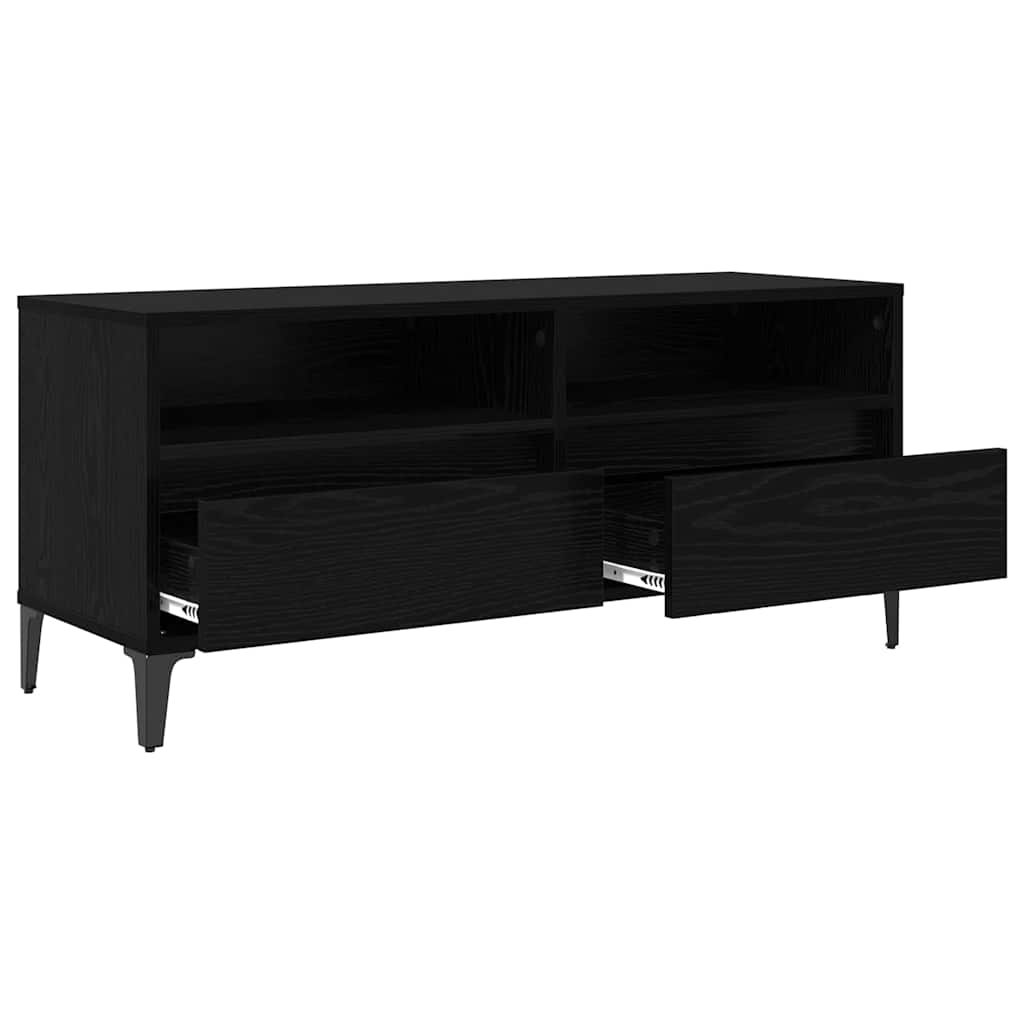 TV szekrény Fekete tölgy 100 x 34,5 x 44,5 cm Műszaki fa és vas