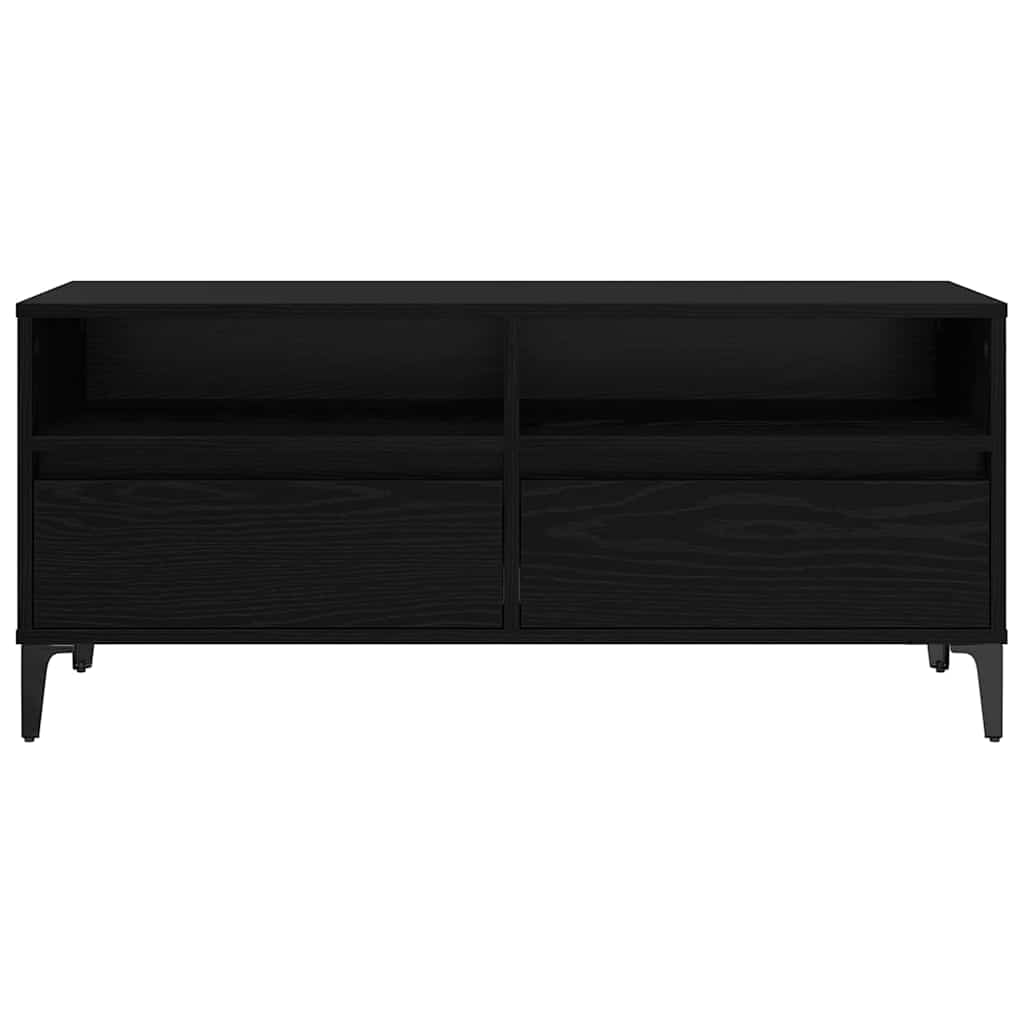 TV szekrény Fekete tölgy 100 x 34,5 x 44,5 cm Műszaki fa és vas