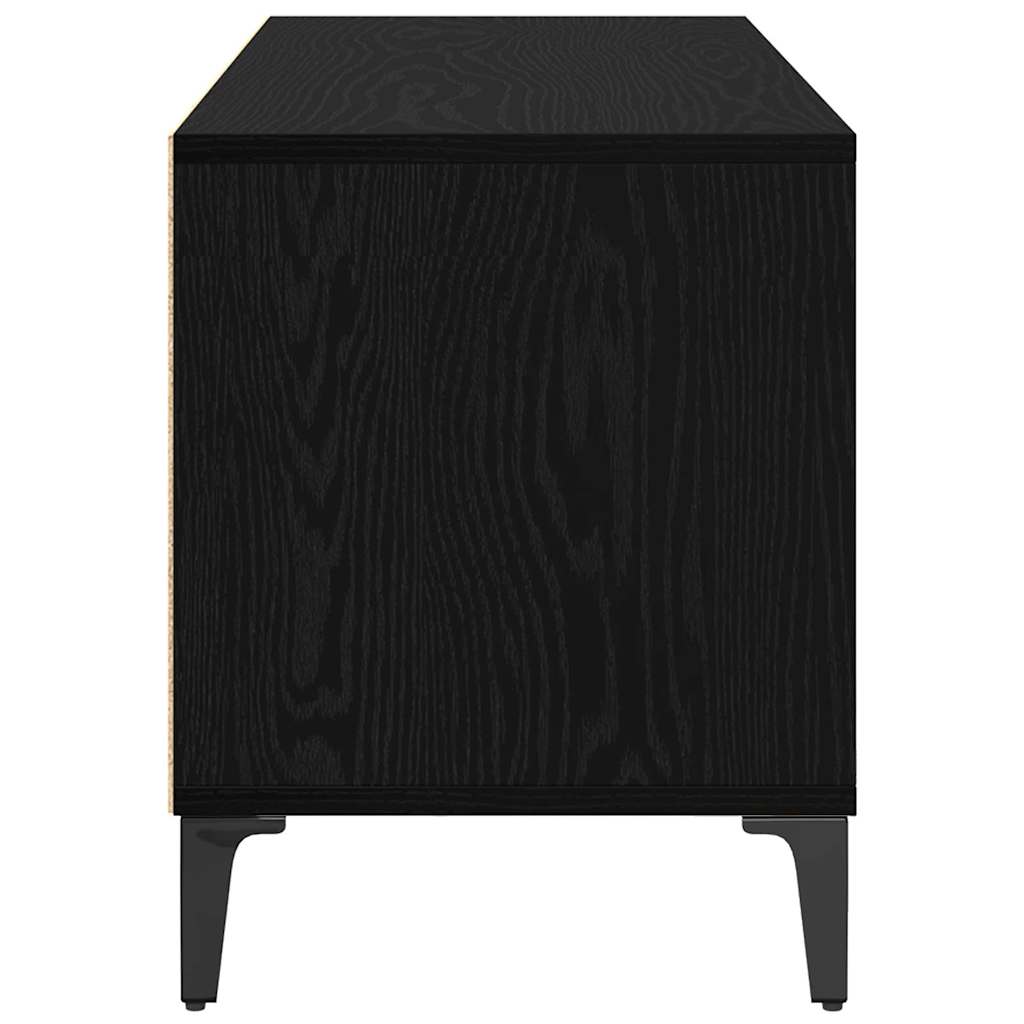 TV szekrény Fekete tölgy 100 x 34,5 x 44,5 cm Műszaki fa és vas
