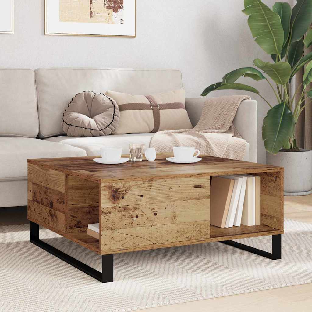 Dohányzóasztal Öreg fa 80 x 80 x 36,5 cm Szerelt Fa