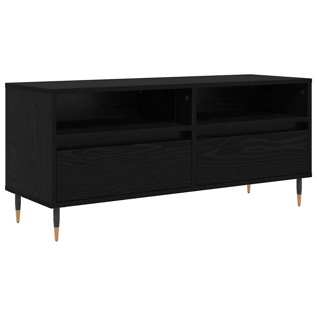 TV szekrény Fekete tölgy 100 x 34,5 x 44,5 cm Műszaki fa és vas