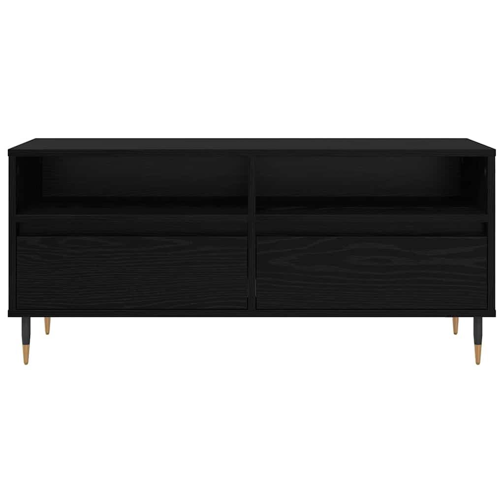 TV szekrény Fekete tölgy 100 x 34,5 x 44,5 cm Műszaki fa és vas