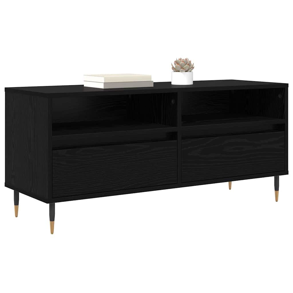 TV szekrény Fekete tölgy 100 x 34,5 x 44,5 cm Műszaki fa és vas