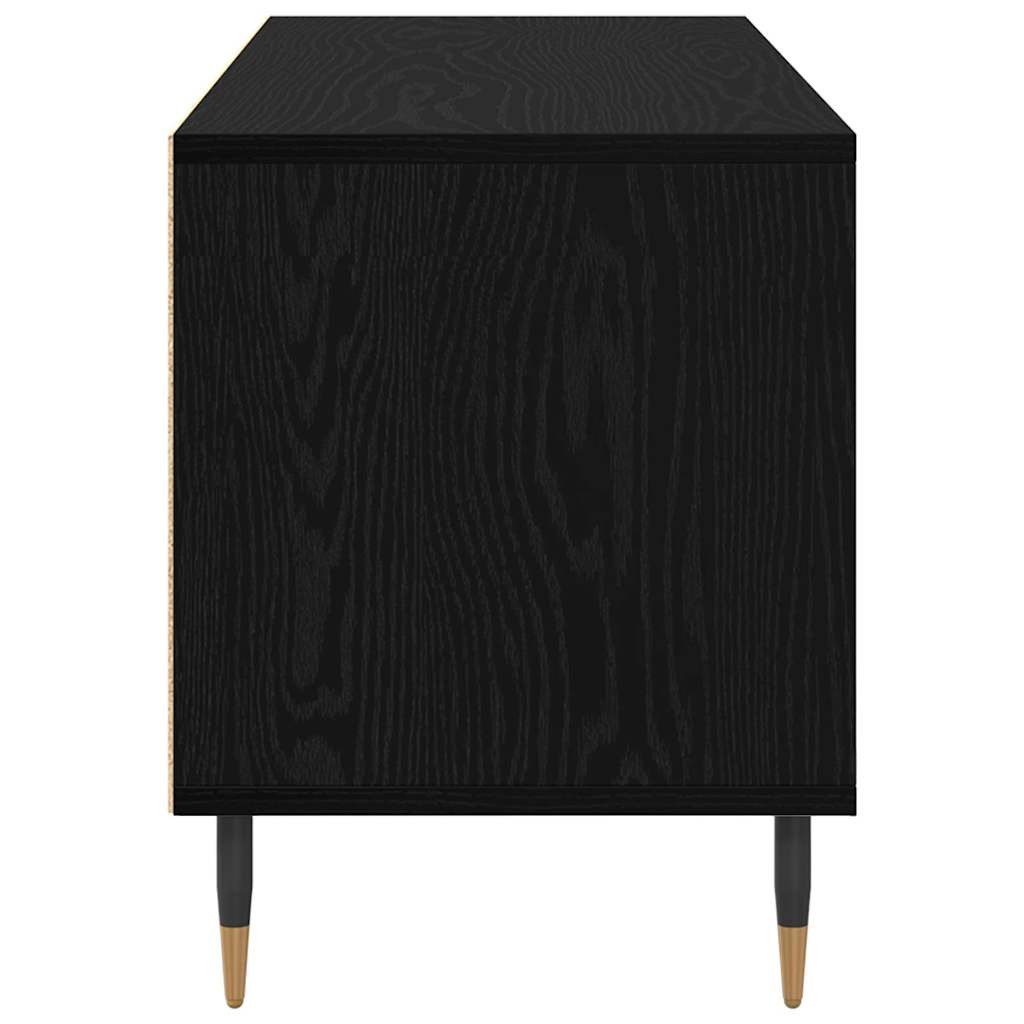 TV szekrény Fekete tölgy 100 x 34,5 x 44,5 cm Műszaki fa és vas