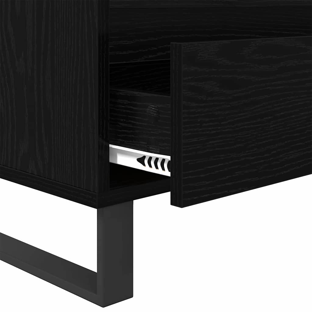 TV szekrény Fekete tölgy 100 x 34,5 x 44,5 cm Műszaki fa és vas