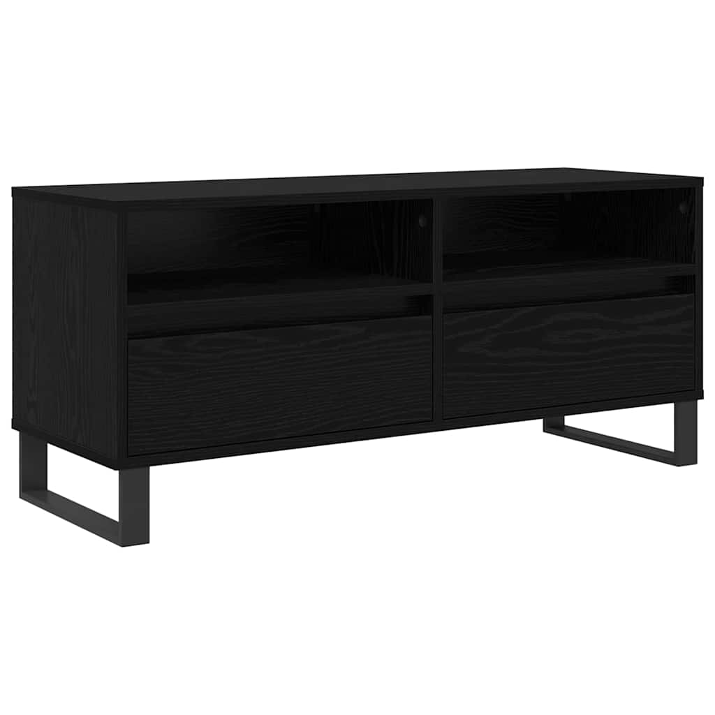 TV szekrény Fekete tölgy 100 x 34,5 x 44,5 cm Műszaki fa és vas