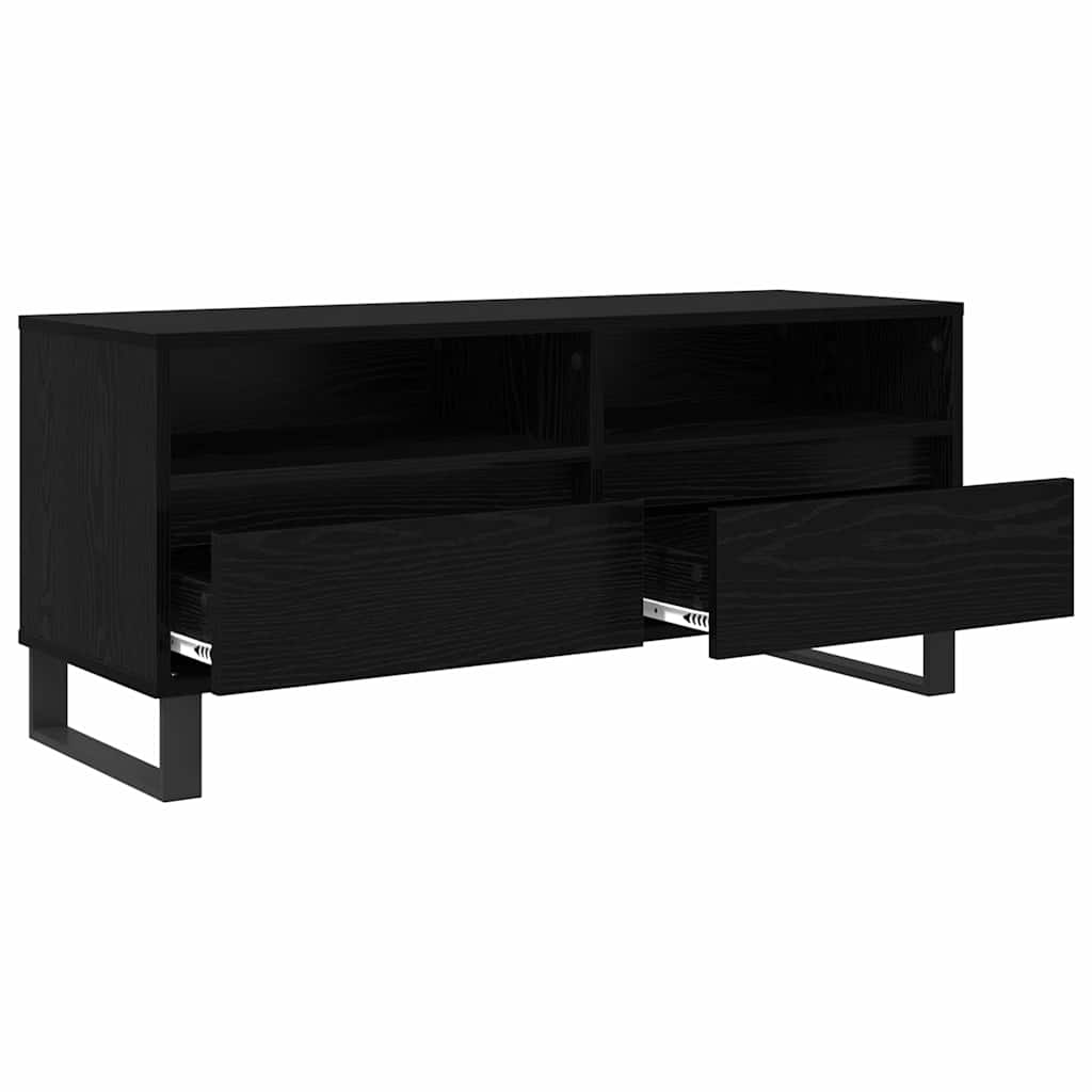 TV szekrény Fekete tölgy 100 x 34,5 x 44,5 cm Műszaki fa és vas