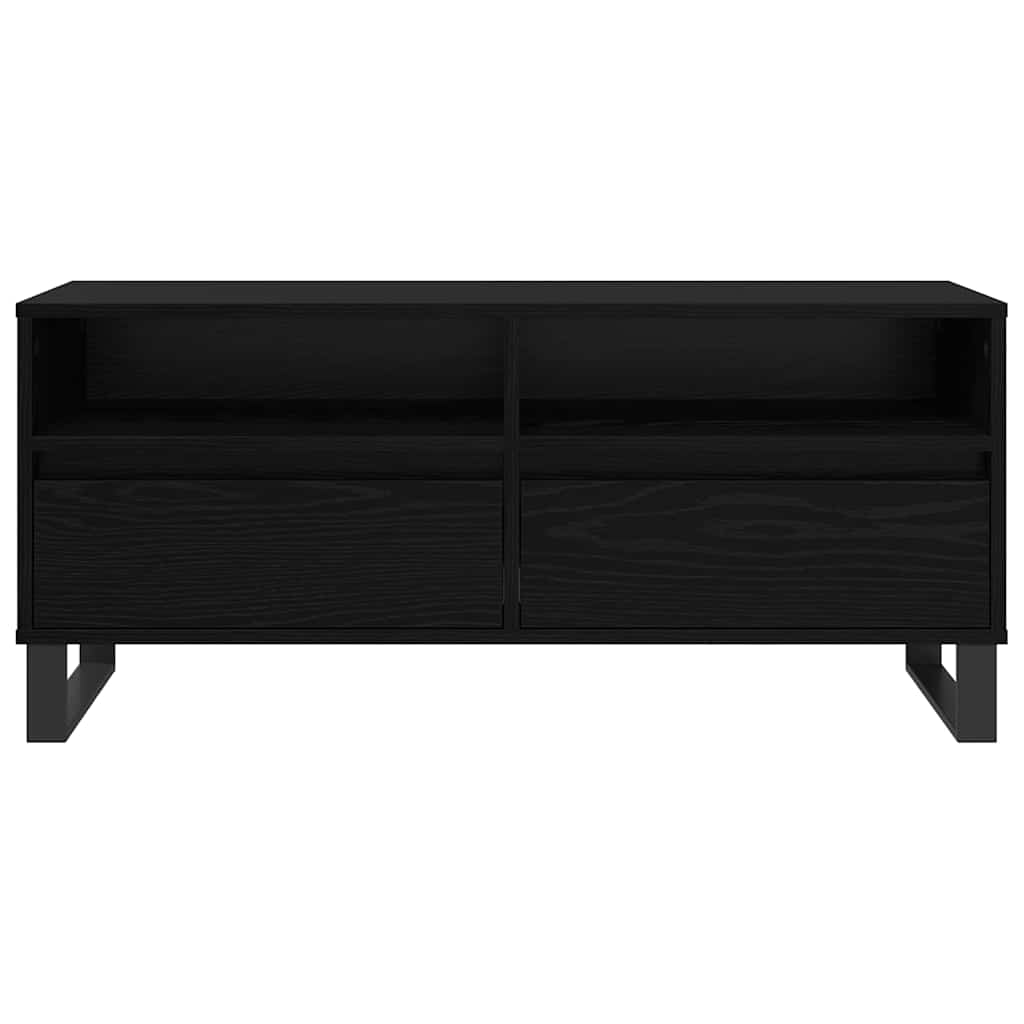 TV szekrény Fekete tölgy 100 x 34,5 x 44,5 cm Műszaki fa és vas