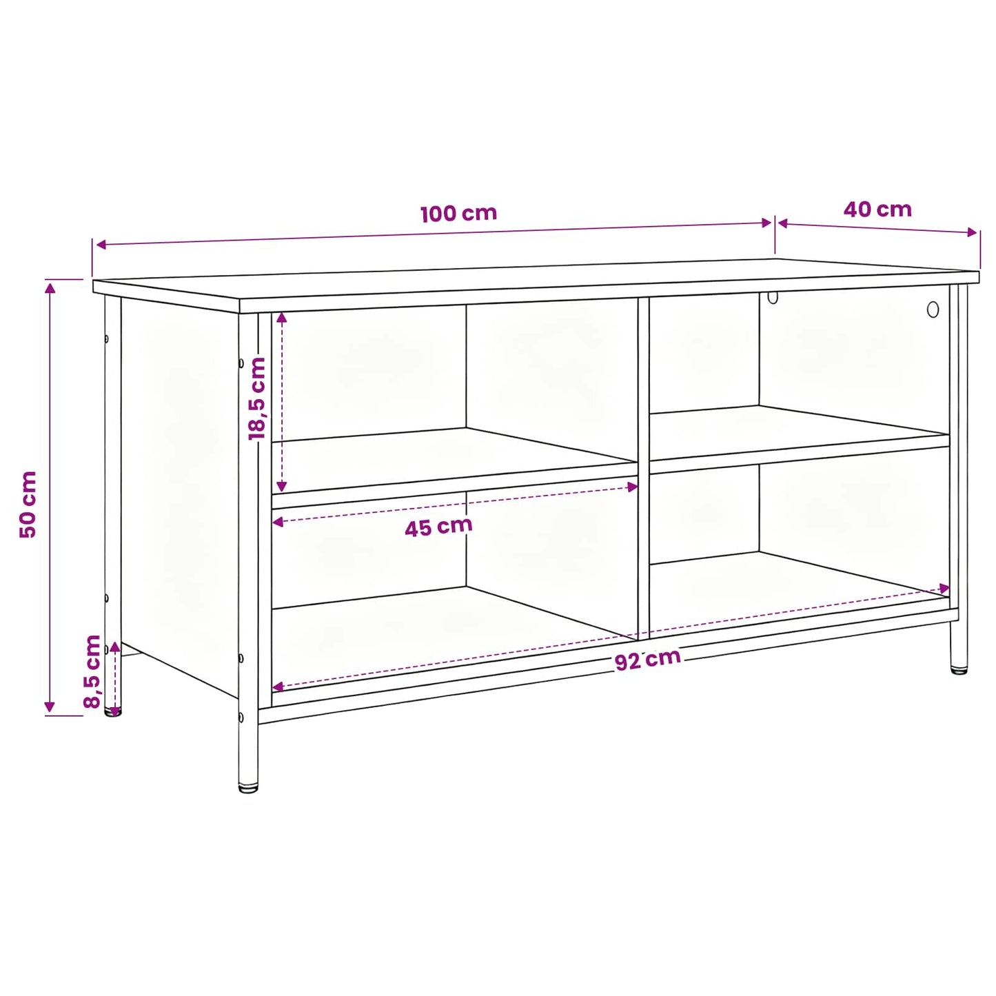 TV szekrény 100 x 40 x 50 cm Öreg fa Szerelt Fa