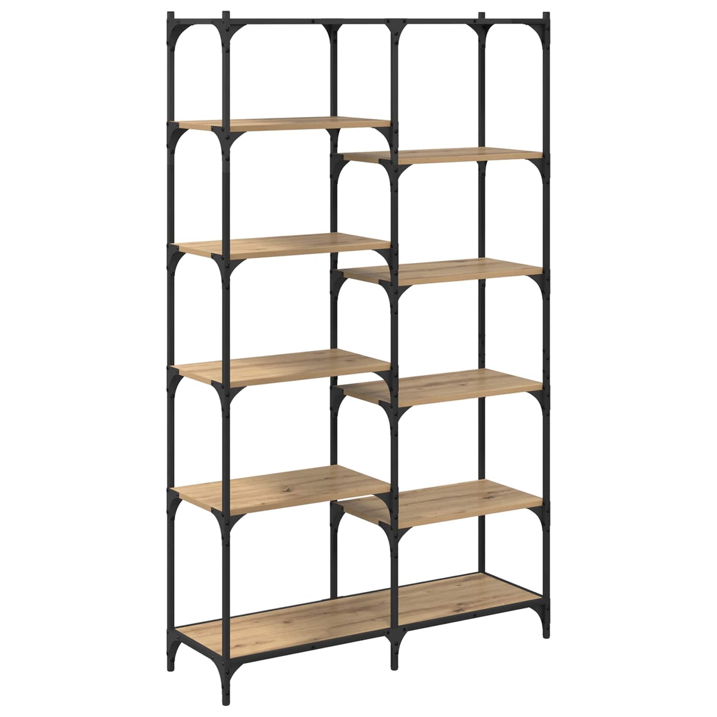 Könyvespolc 9 szintes 100 x 32 x 170 cm Faanyag kézműves tölgy