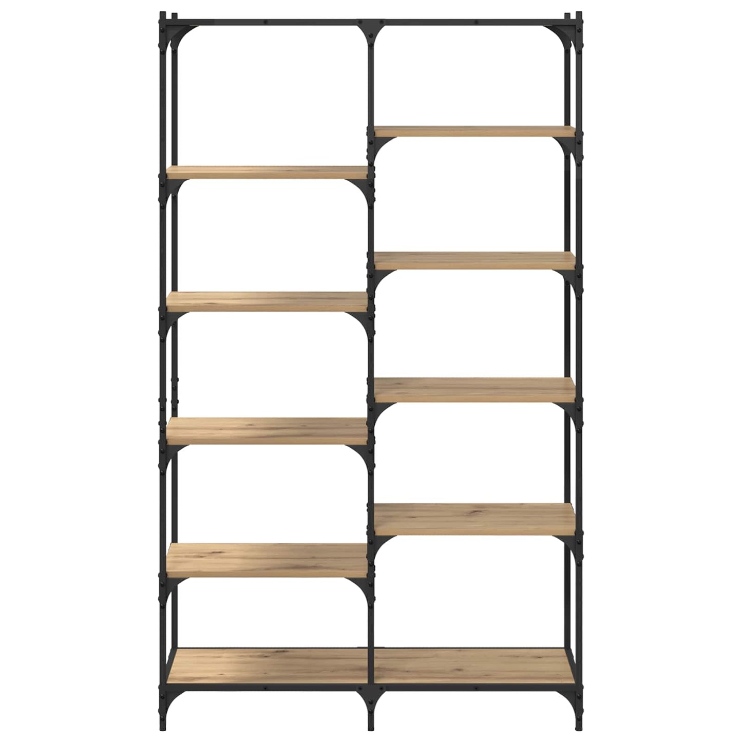 Könyvespolc 9 szintes 100 x 32 x 170 cm Faanyag kézműves tölgy