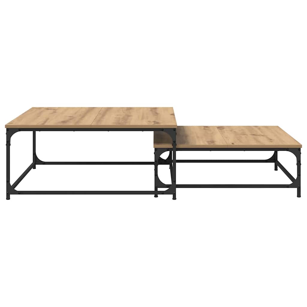 Dohányzóasztal 2 pcs Artisan tölgy 80 x 80 x 35 cm Szerelt Fa