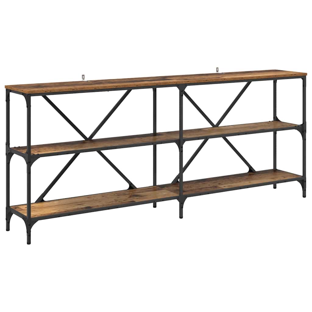 Konzolasztal polcokkal Öreg fa 180 x 30 x 75 cm Faanyag