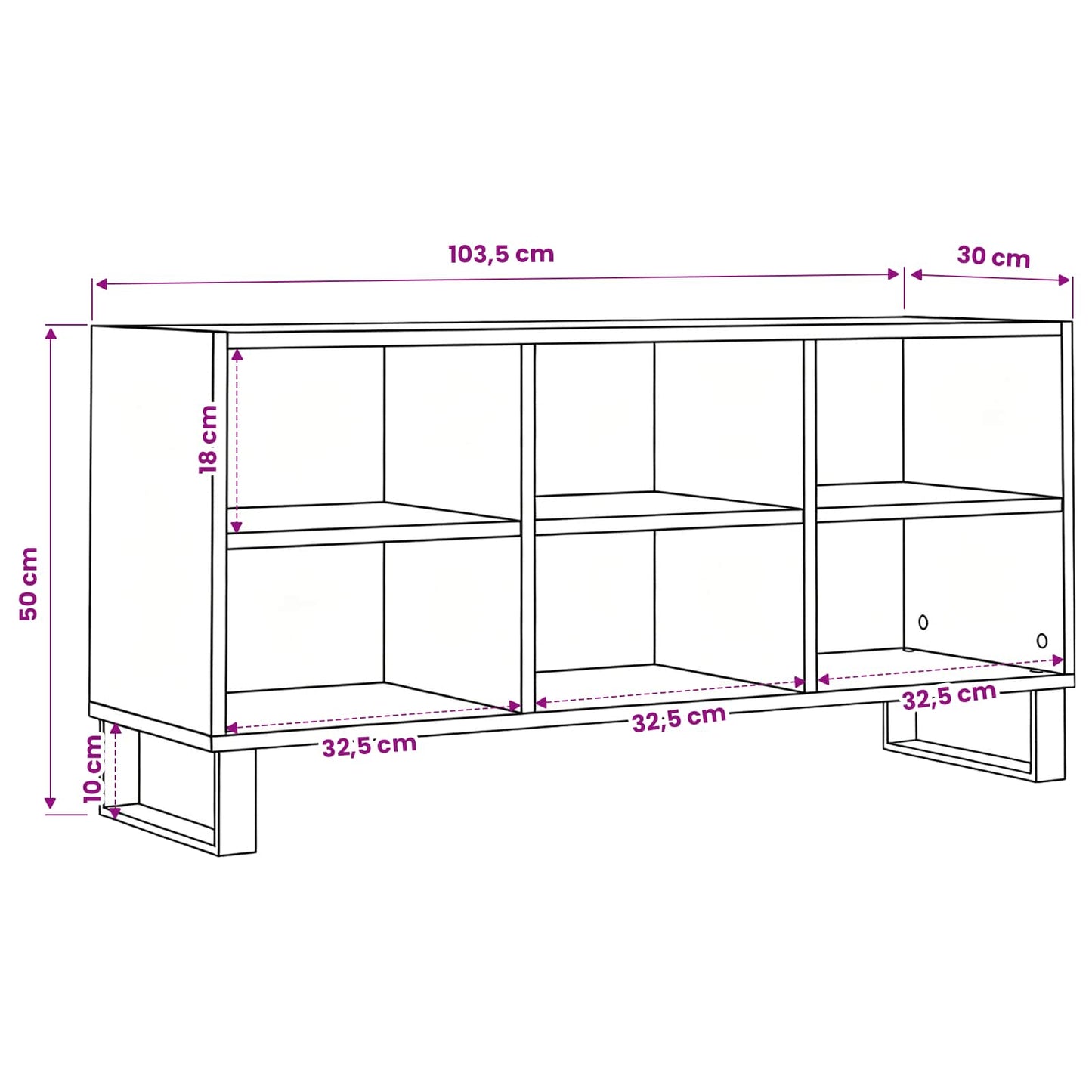 TV szekrény Öreg fa 103,5 x 30 x 50 cm Faanyag
