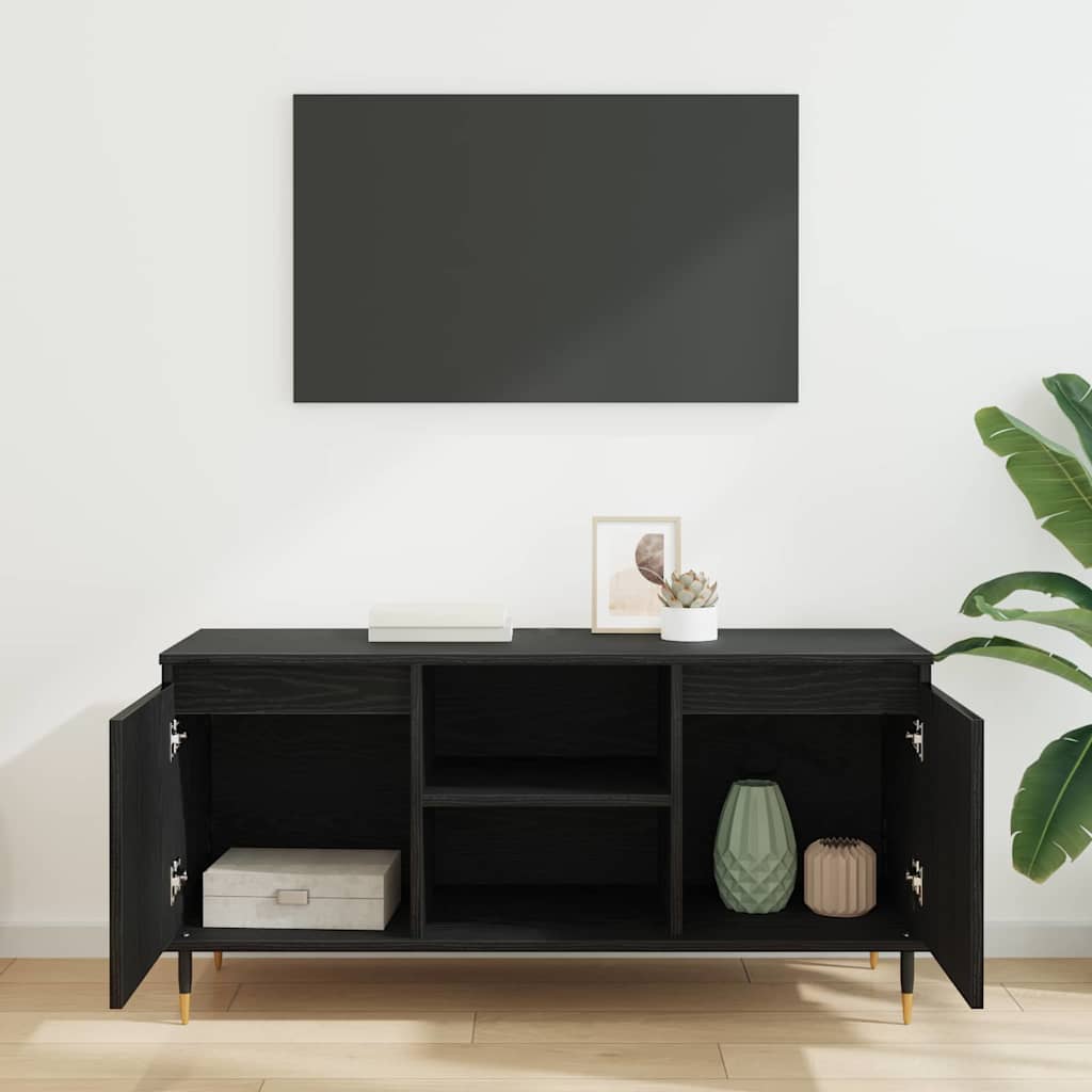 TV szekrény 104 x 35 x 50 cm Fekete tölgy Szerelt Fa