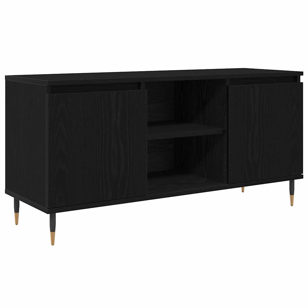 TV szekrény 104 x 35 x 50 cm Fekete tölgy Szerelt Fa