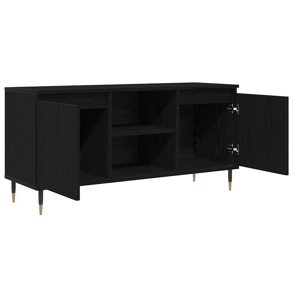 TV szekrény 104 x 35 x 50 cm Fekete tölgy Szerelt Fa