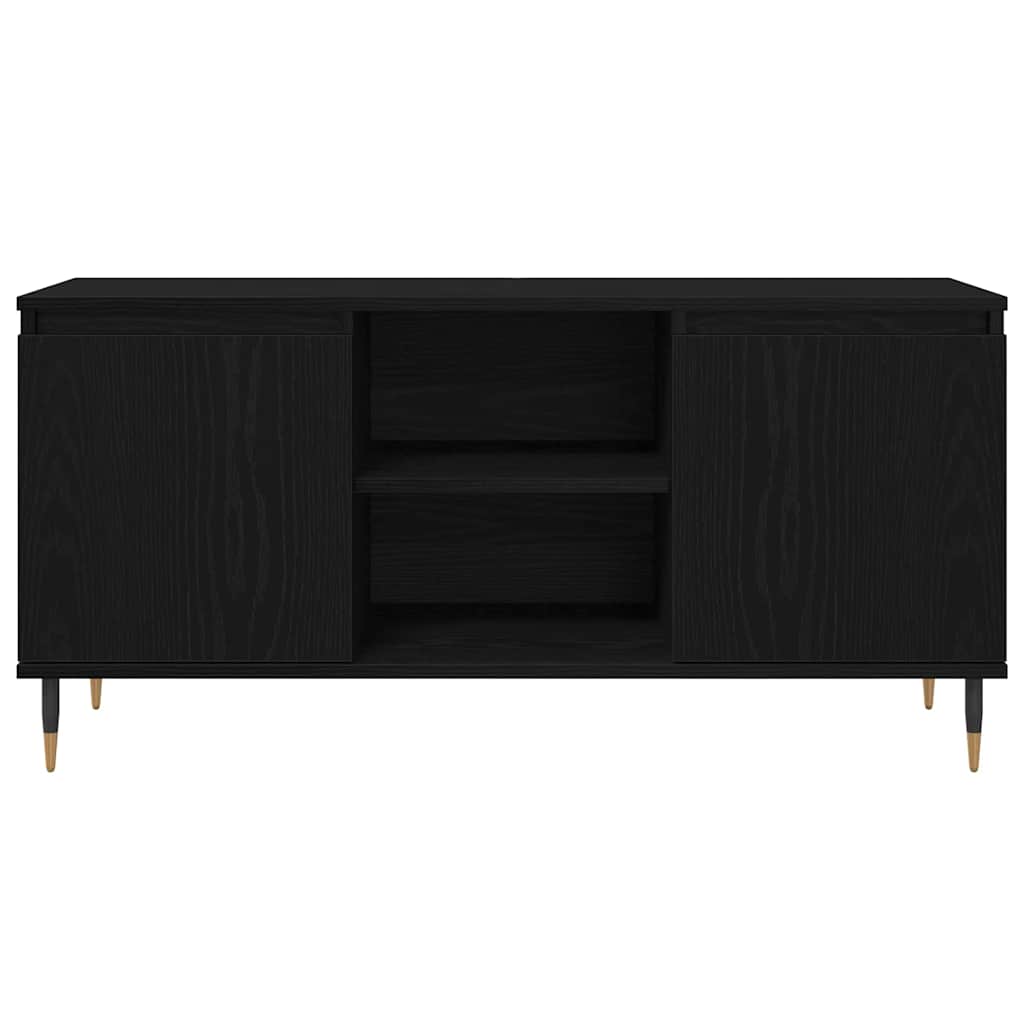 TV szekrény 104 x 35 x 50 cm Fekete tölgy Szerelt Fa