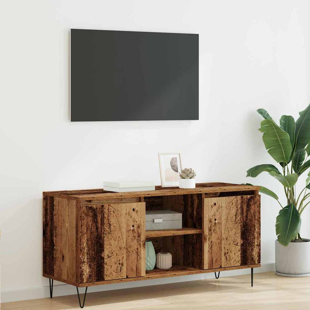 TV szekrény 104 x 35 x 50 cm Öreg fa Szerelt Fa