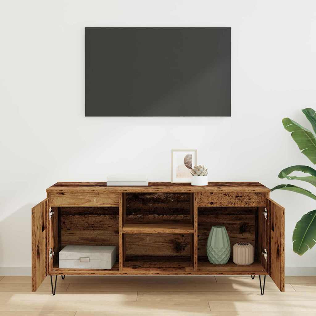 TV szekrény 104 x 35 x 50 cm Öreg fa Szerelt Fa