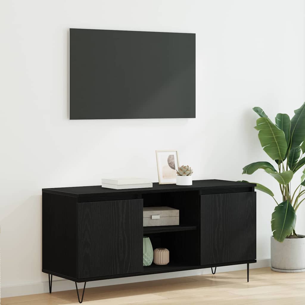 TV szekrény 104 x 35 x 50 cm Fekete tölgy Szerelt Fa