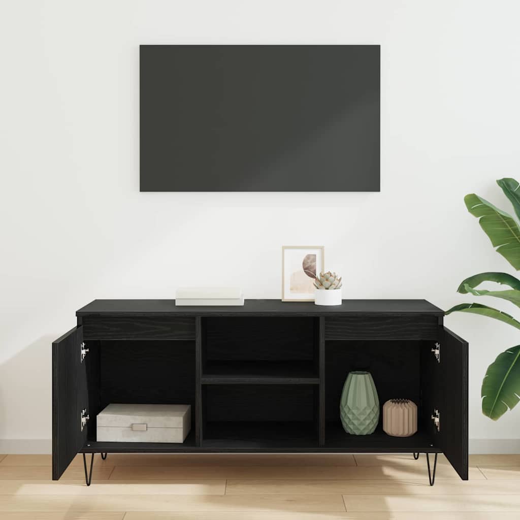TV szekrény 104 x 35 x 50 cm Fekete tölgy Szerelt Fa
