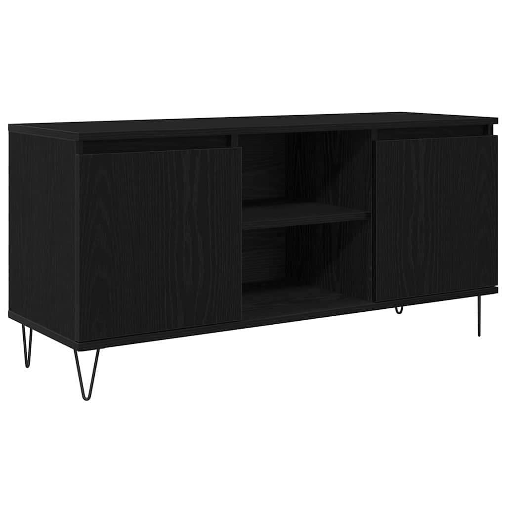 TV szekrény 104 x 35 x 50 cm Fekete tölgy Szerelt Fa