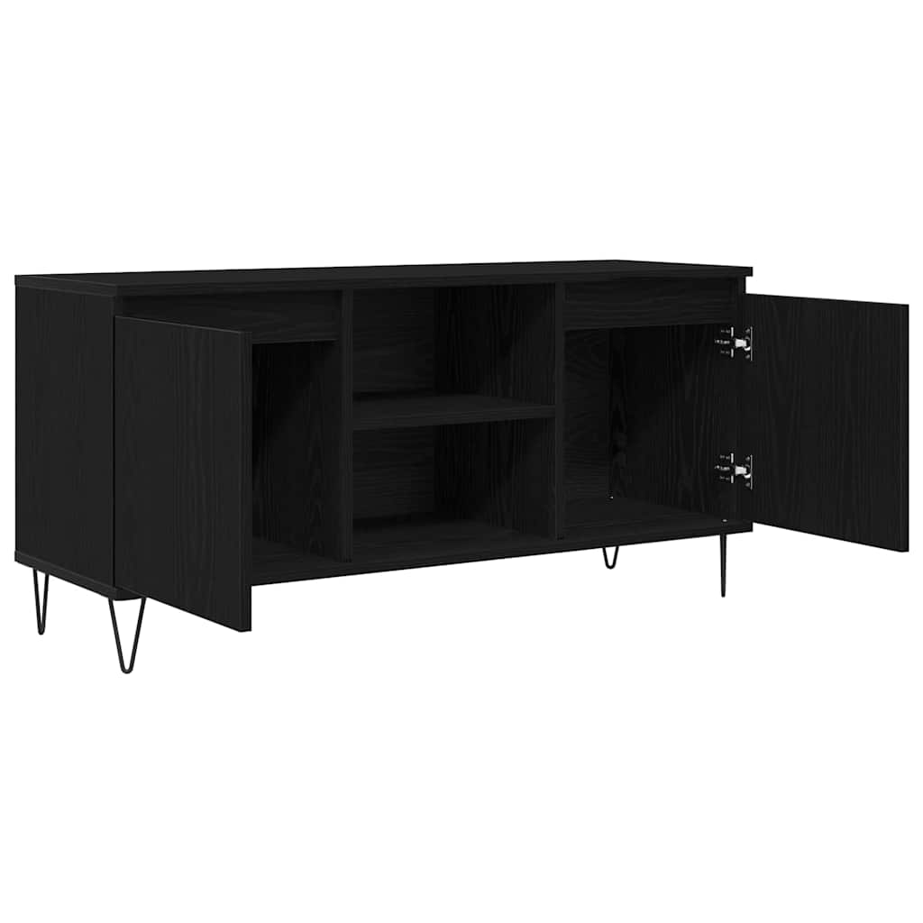 TV szekrény 104 x 35 x 50 cm Fekete tölgy Szerelt Fa