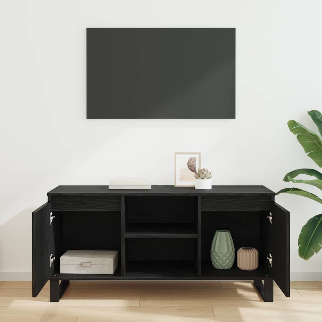 TV szekrény 104 x 35 x 50 cm Fekete tölgy Szerelt Fa