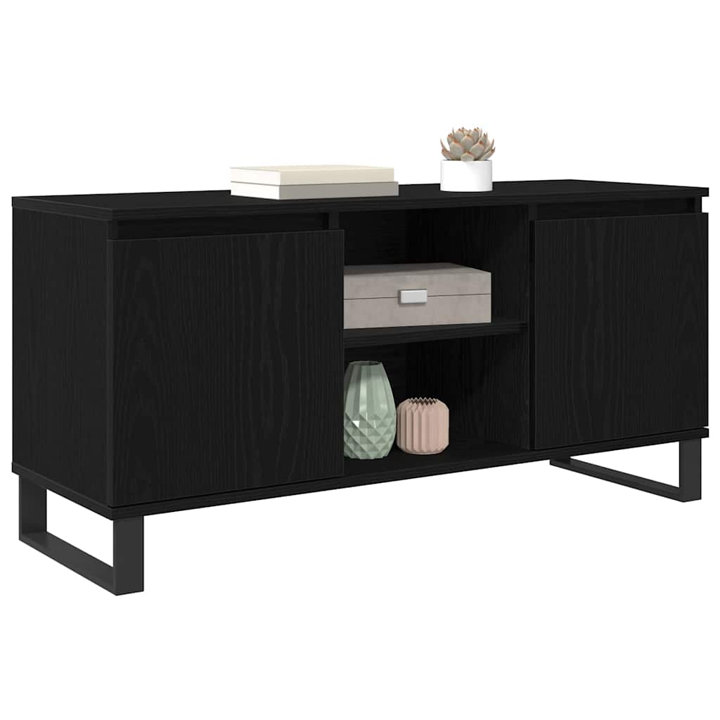 TV szekrény 104 x 35 x 50 cm Fekete tölgy Szerelt Fa