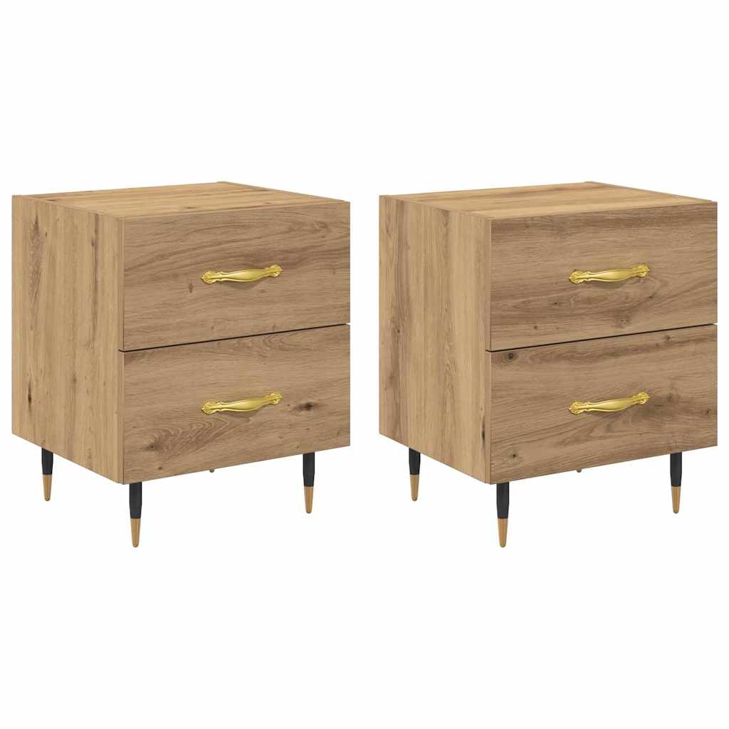 Éjjeliszekrény 2 db Artisan tölgy 40 x 35 x 47,5 cm Szerelt Fa