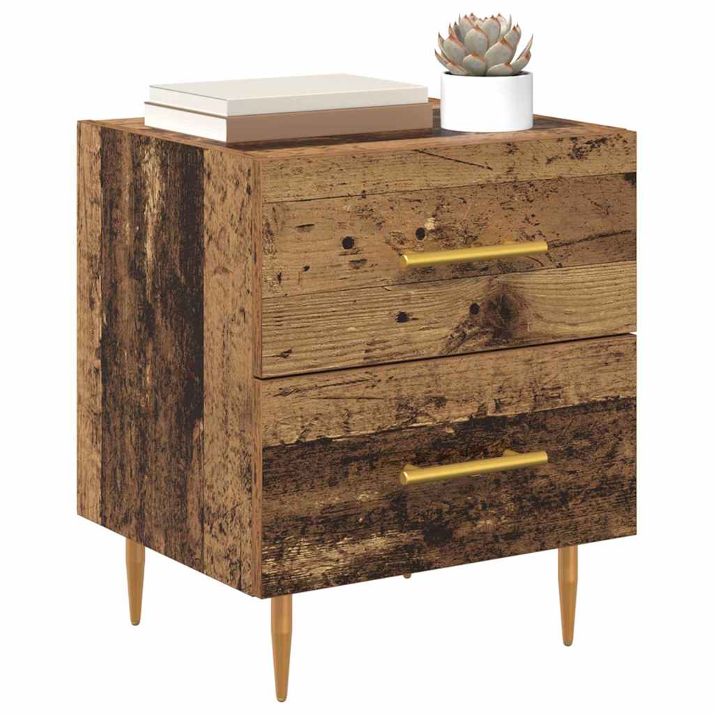 Éjjeliszekrény fiókkal 2 pcs Öreg fa 40 x 35 x 47,5 cm Faanyag