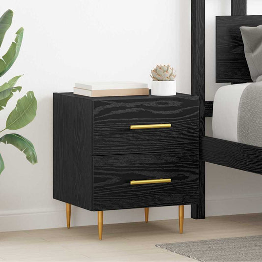 Éjjeliszekrény 2 pcs Fekete tölgy 40 x 35 x 47,5 cm Faanyag