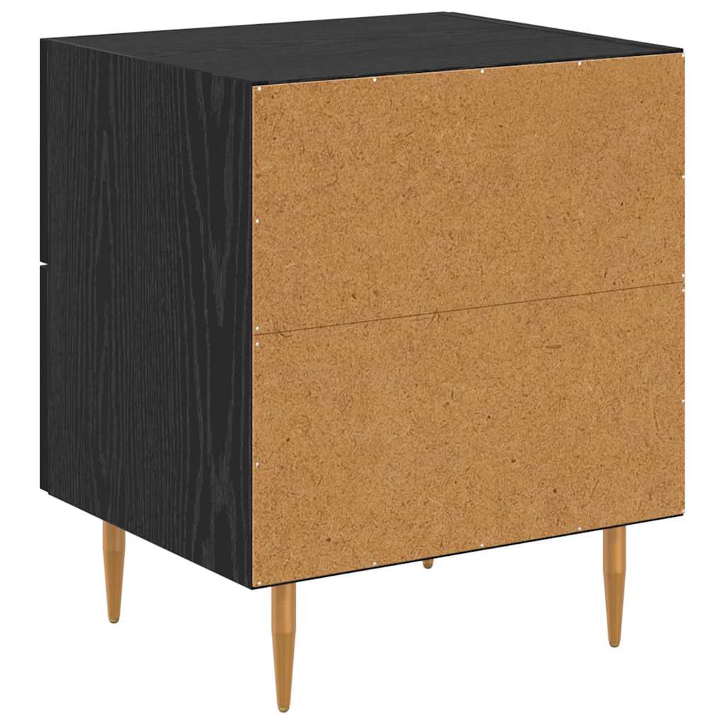 Éjjeliszekrény 2 db Fekete tölgy 40 x 35 x 47,5 cm Szerelt Fa