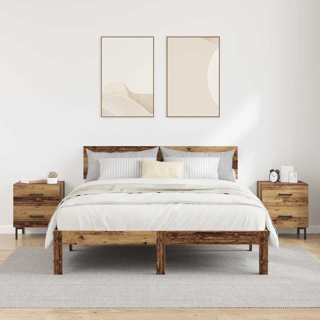 Éjjeliszekrény 2 db Öreg fa 40 x 35 x 47,5 cm Szerelt Fa