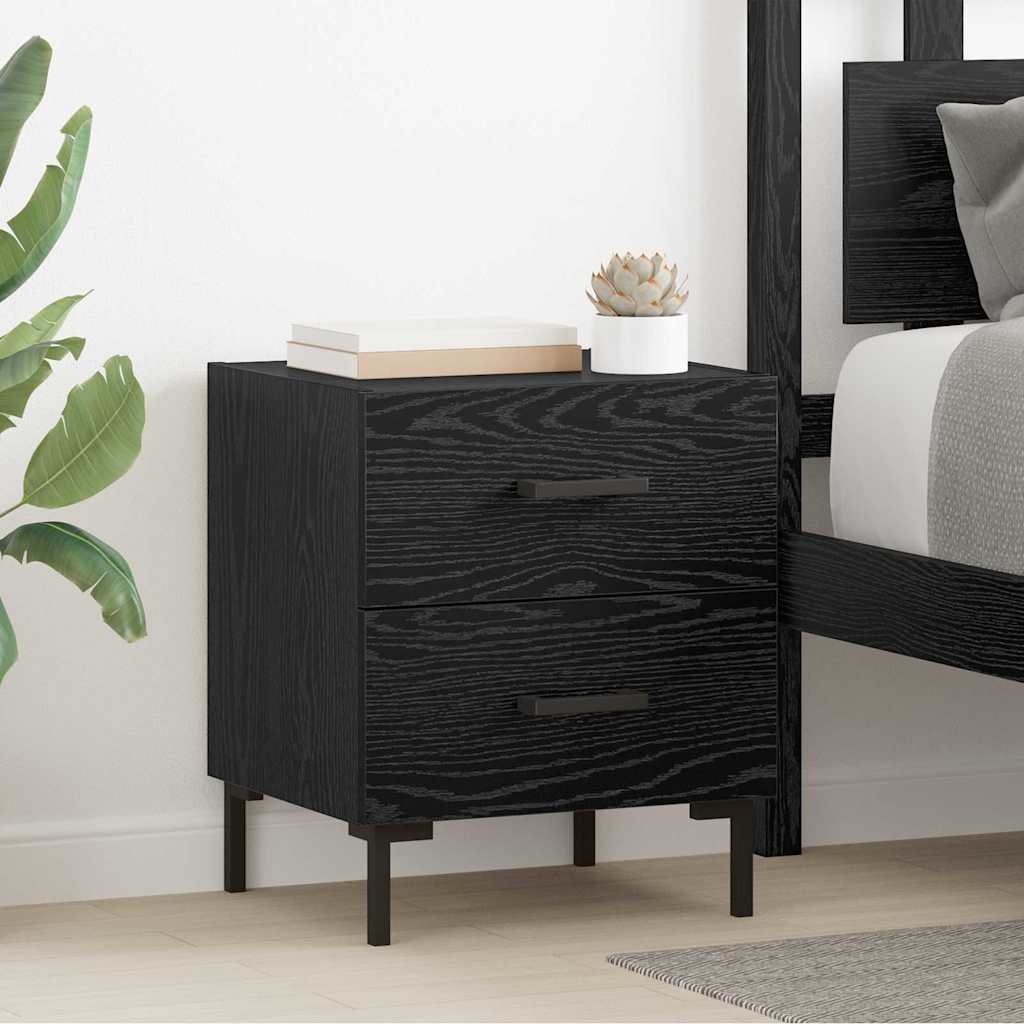 Éjjeliszekrény 2 pcs Fekete tölgy 40 x 35 x 47,5 cm Faanyag