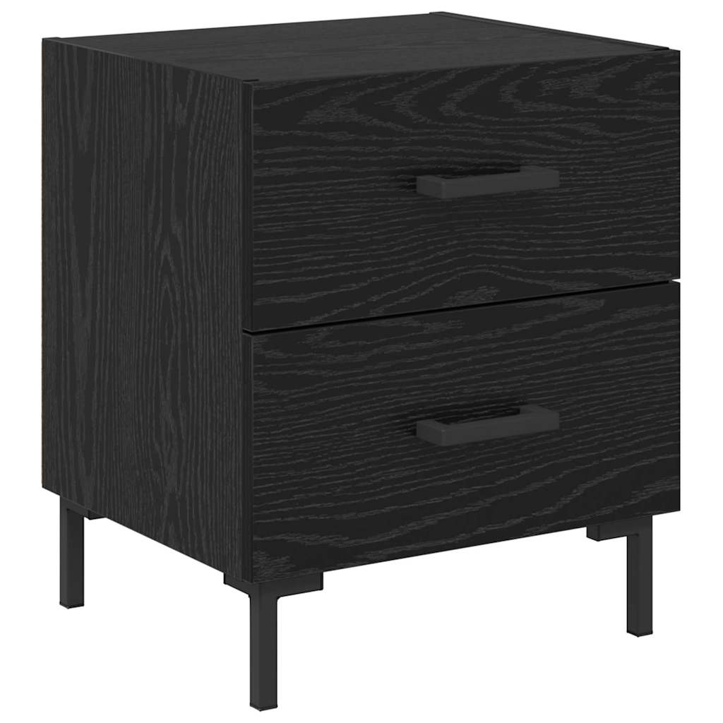 Éjjeliszekrény 2 pcs Fekete tölgy 40 x 35 x 47,5 cm Faanyag