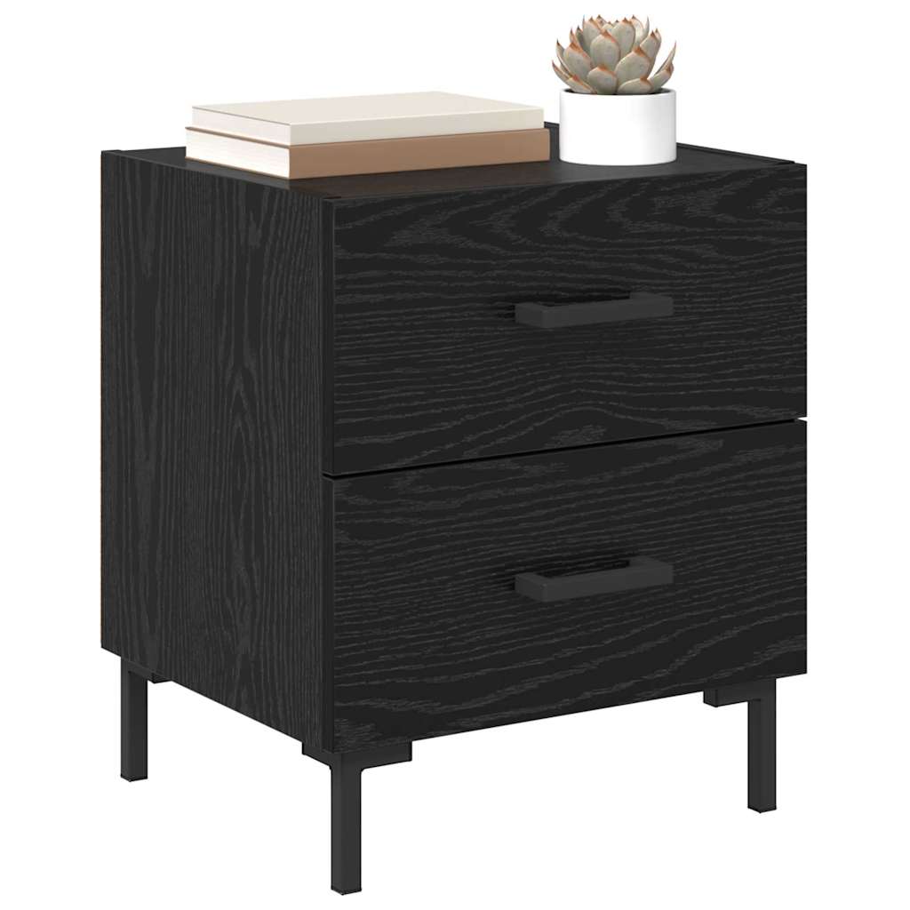 Éjjeliszekrény 2 pcs Fekete tölgy 40 x 35 x 47,5 cm Faanyag