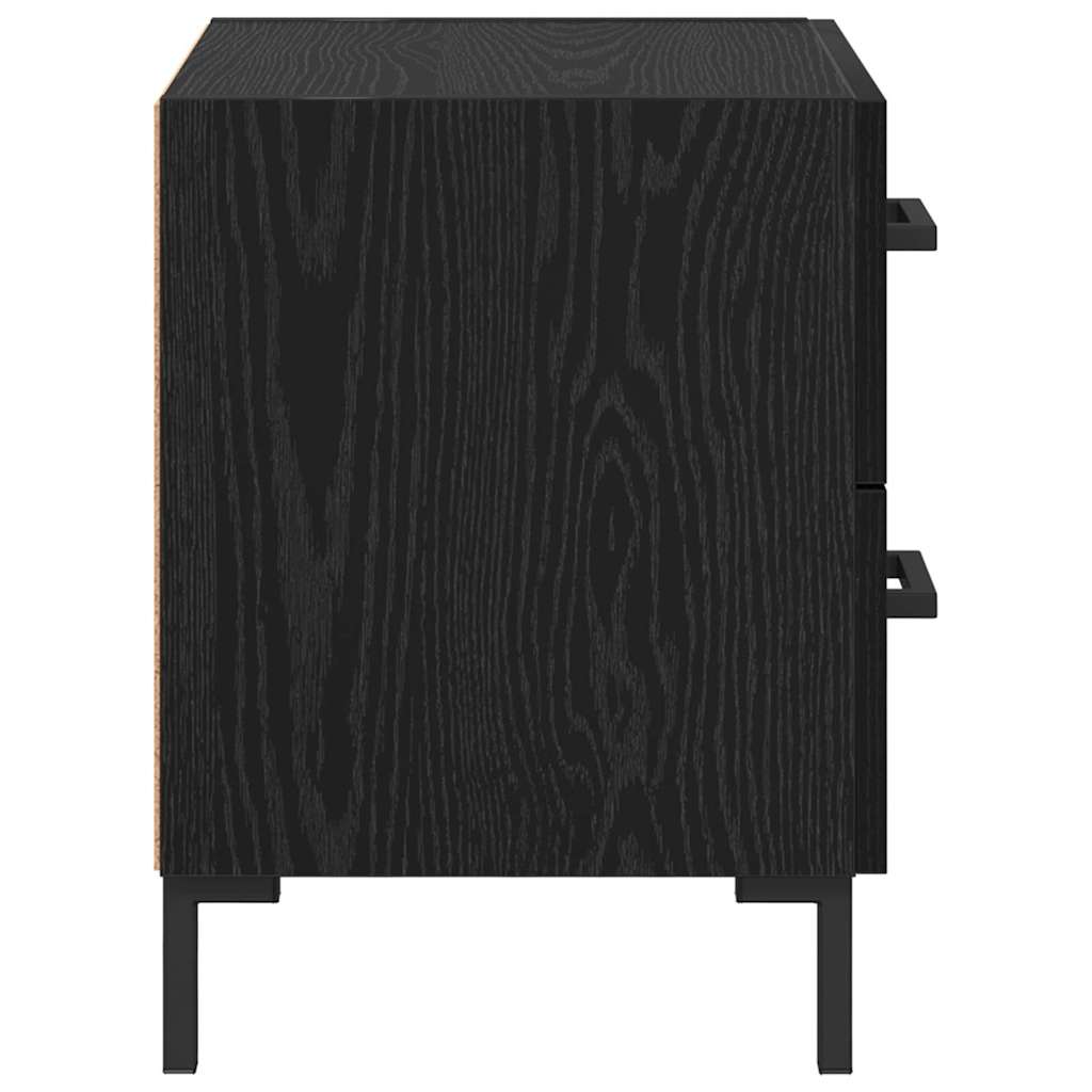 Éjjeliszekrény 2 pcs Fekete tölgy 40 x 35 x 47,5 cm Faanyag