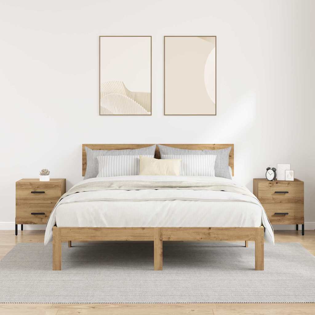 Éjjeliszekrény 2 db Artisan tölgy 40 x 35 x 47,5 cm Szerelt Fa