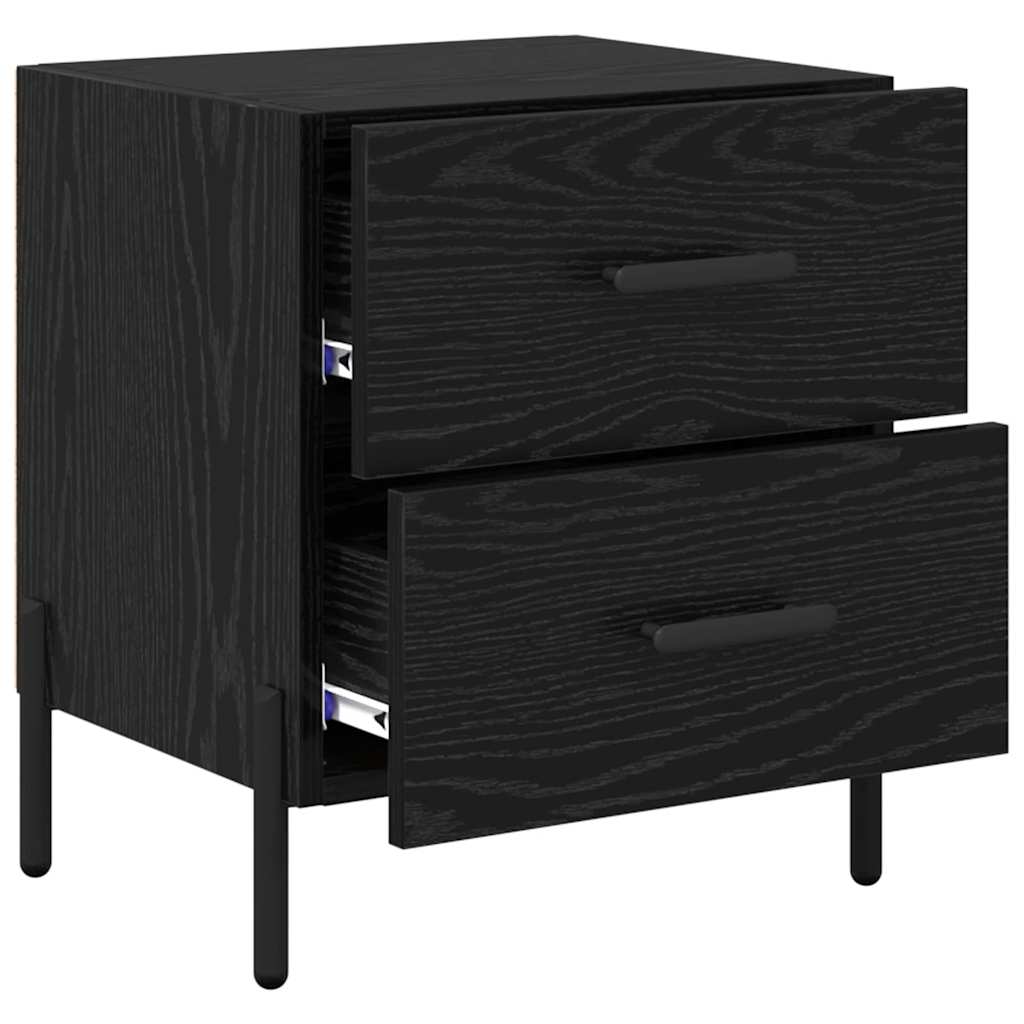 Éjjeliszekrény 2 pcs Fekete tölgy 40 x 35 x 47,5 cm Faanyag