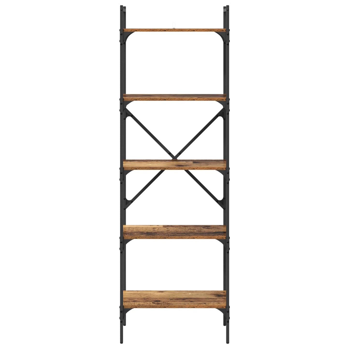 Könyvszekrény 5 szintes 56 x 32 x 174 cm Szerelt Fa Öreg fa