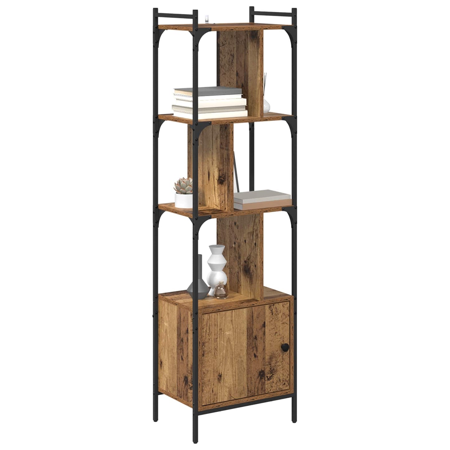 Könyvszekrény 6 szintes 44,5 x 30 x 154,5 cm Szerelt Fa Öreg fa