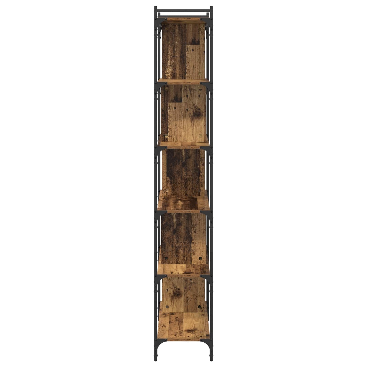 Könyvszekrény 5 szintes 76 x 32 x 192 cm Szerelt Fa Régi fa