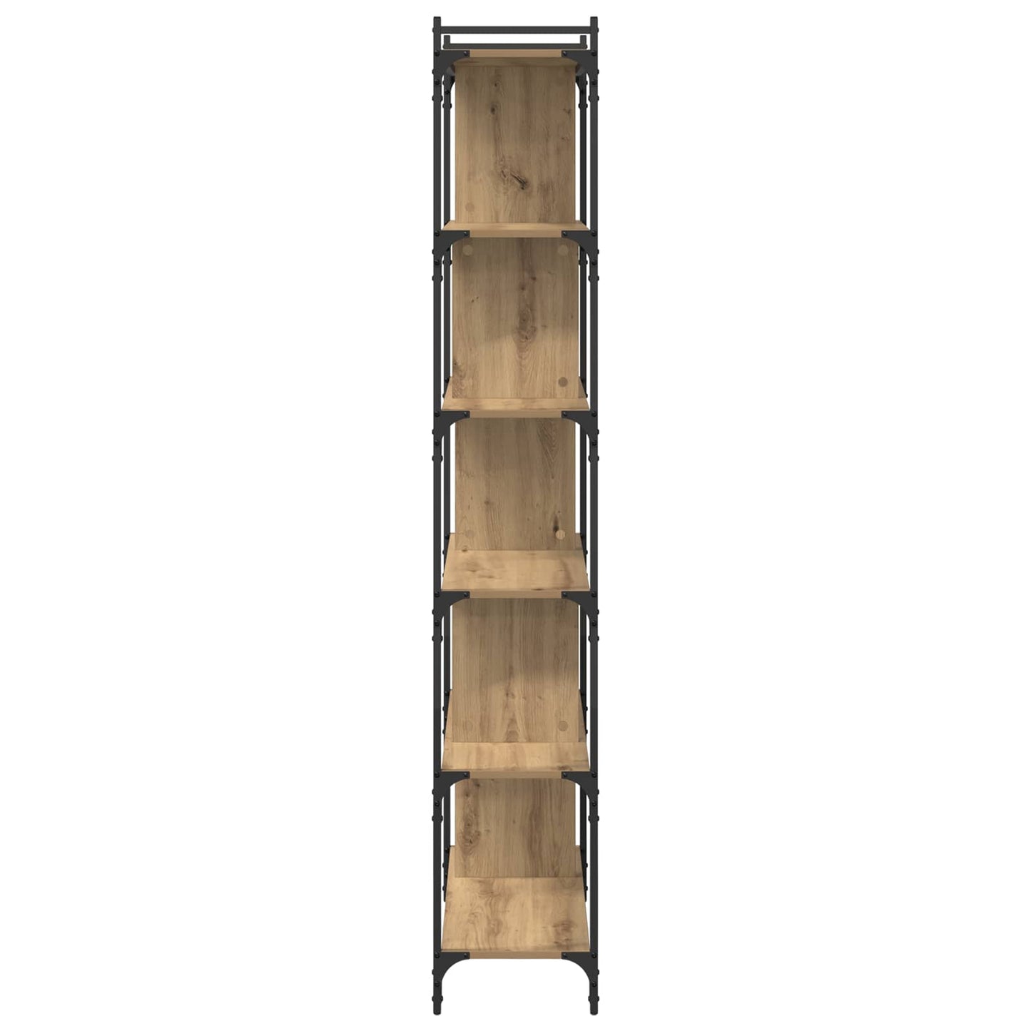 Könyvszekrény 5 szintes 76 x 32 x 192 cm Faanyag kézműves tölgy