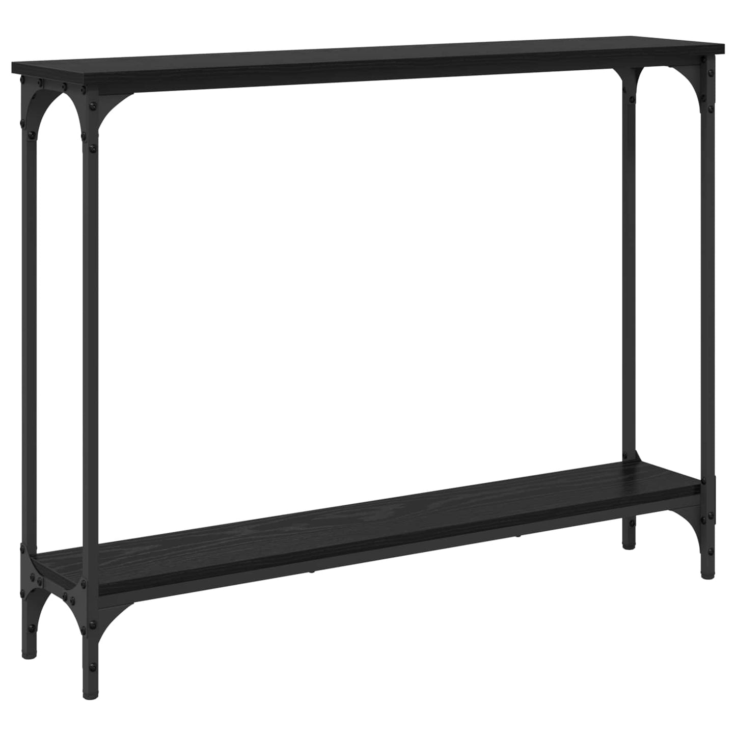 Konzolasztal Fekete tölgy 100 x 22,5 x 75 cm Szerelt Fa
