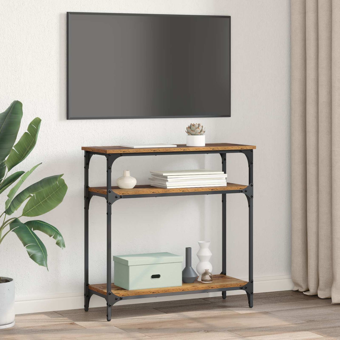 Konzolasztal Öreg fa 75 x 29 x 75 cm Szerelt Fa