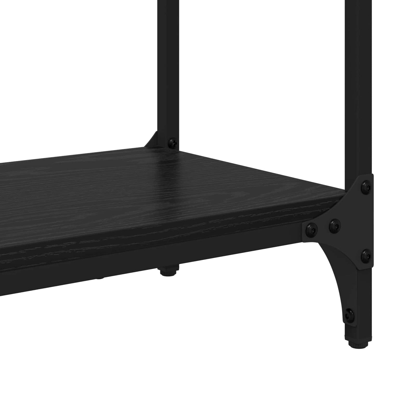 Konzolasztal polcokkal Fekete tölgy 75 x 29 x 75 cm Faanyag