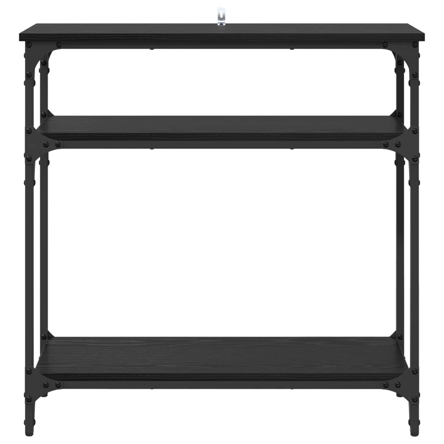 Konzolasztal polcokkal Fekete tölgy 75 x 29 x 75 cm Faanyag
